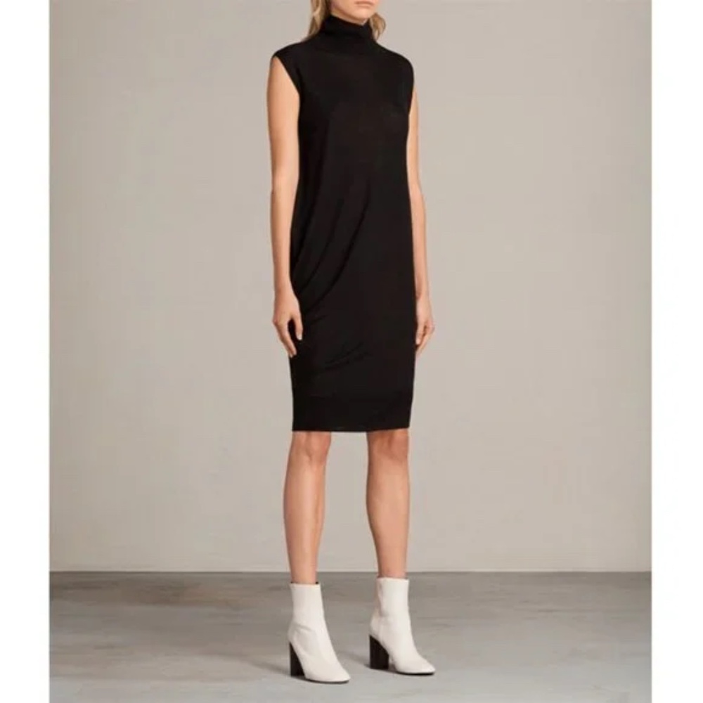 All Saints Demi Merino Wool Sleeveless Midi Dress